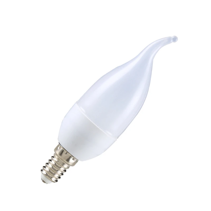 1 шт./лот светодиодный лампы в форме свечи E14 светильник помещении 220 V-240 V 5W 7W
