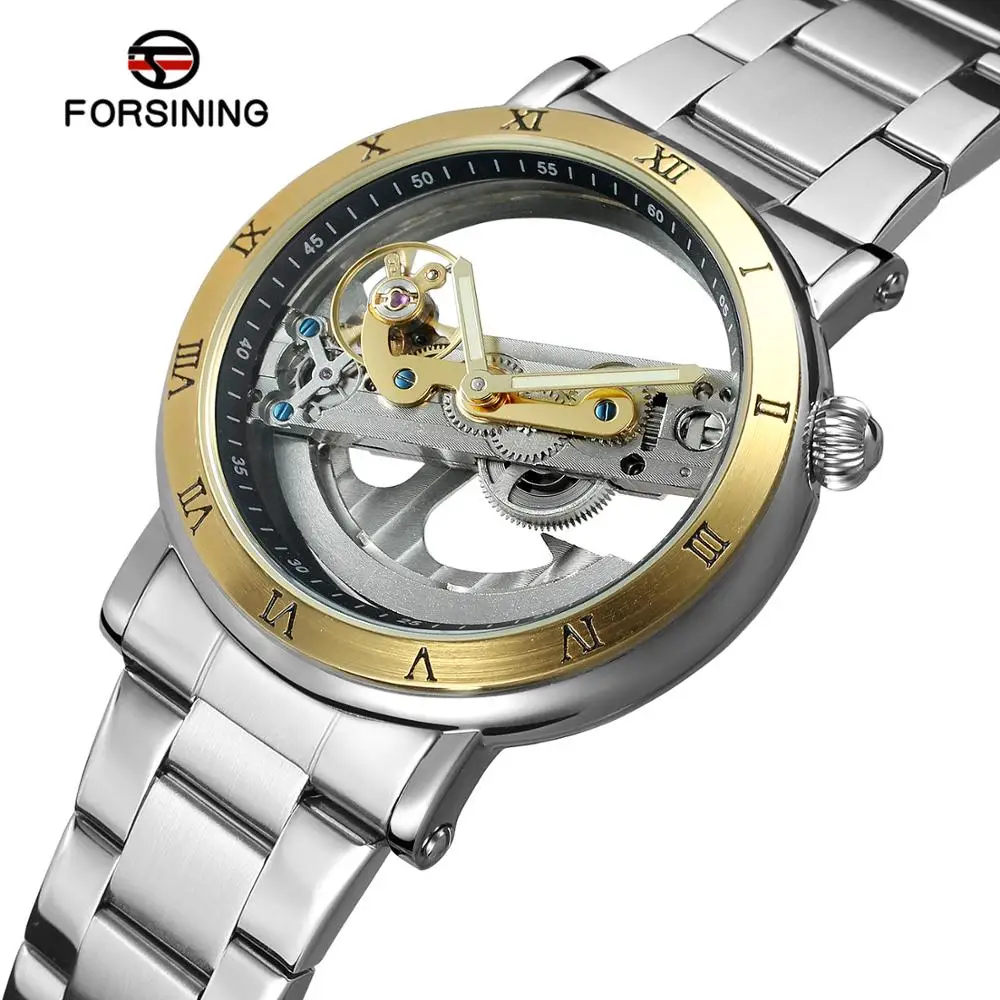 

Forsining Mens Luxury Automatic Watch Transparent Mechanical New Design Fashion Business Casual Waterproof Wristwatches Male