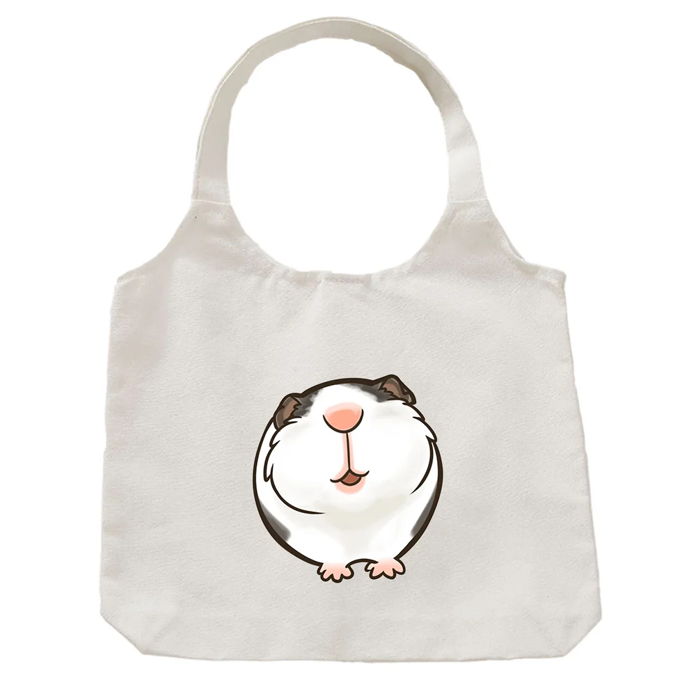 

Cotton Women Kawaii Guinea Pig Print Canvas Totes Fashion Simlple Shopping Bags Girls Cute Harajuku Life Casual Pacakge New Tote