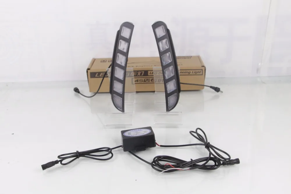 1 пара Белый Водонепроницаемый ABS 12В Автомобильный светодиодный DRL лампа