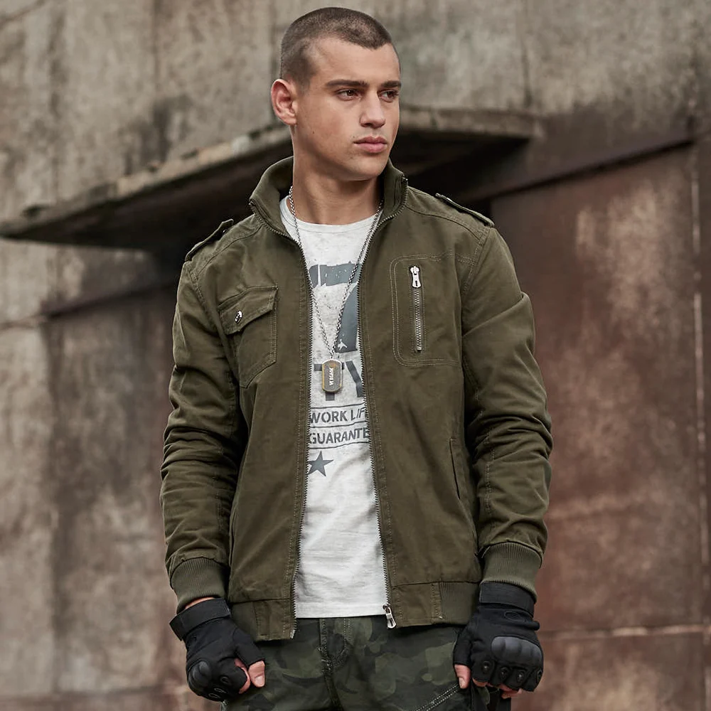 Мужская зимняя тактическая армейская куртка бомбер из 100% хлопка с воротником