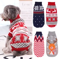 new warm pet clothes knitted sweaters for small medium dogs christmas deer coat costume cat chihuahua bulldogs puppy clothing