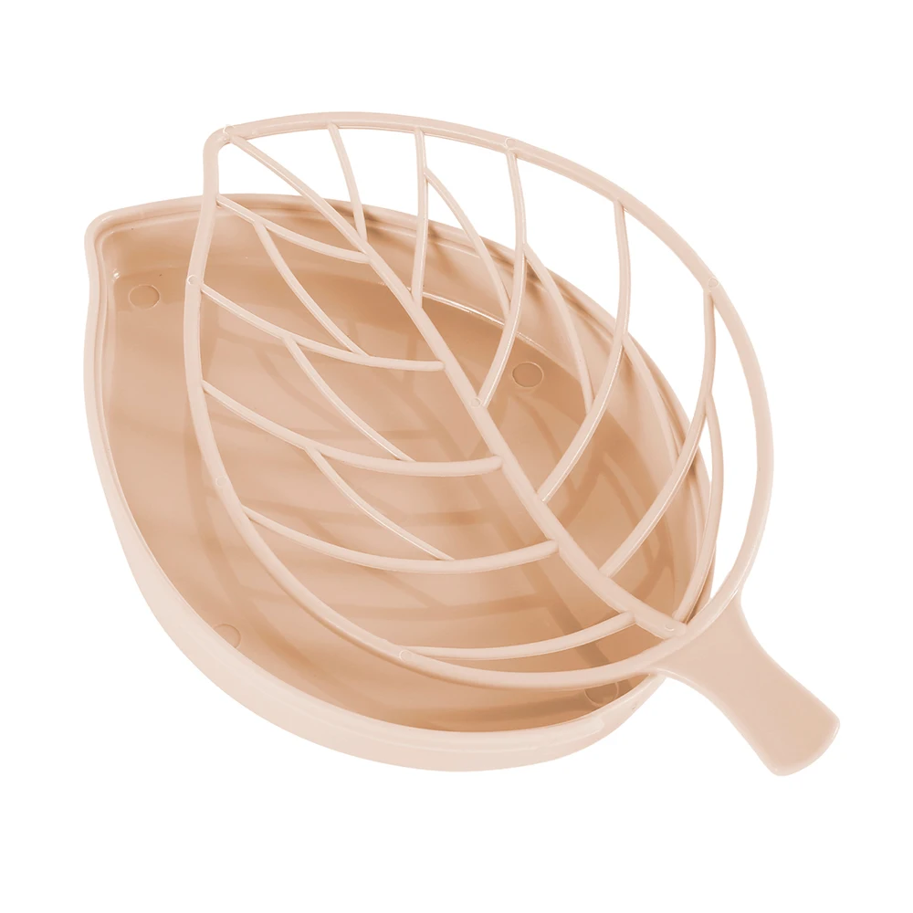 New Design Leaf Shape Soap Box Plastic Dispenser Dish Case Holder Double Layer Anti-skid Drain Bathroom Storage | Обустройство дома