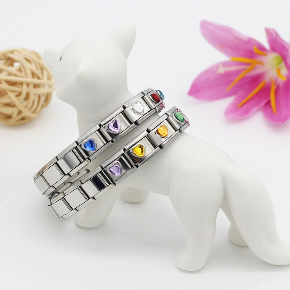 Итальянский шарм-браслет ширина 9 мм из нержавеющей стали | Украшения и