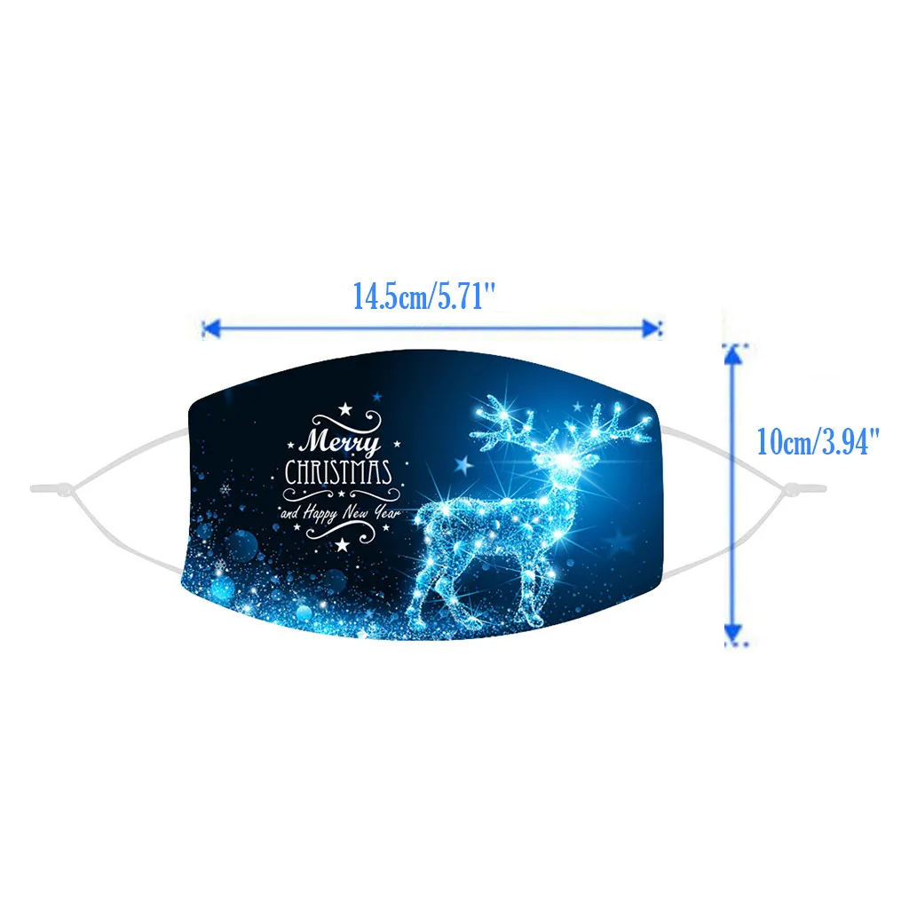 

5PCS Christmas Breathable Reusable Protective Mask Filter PM2.5 Mask Children Funny Print Face Mask mascarilla reutilizable