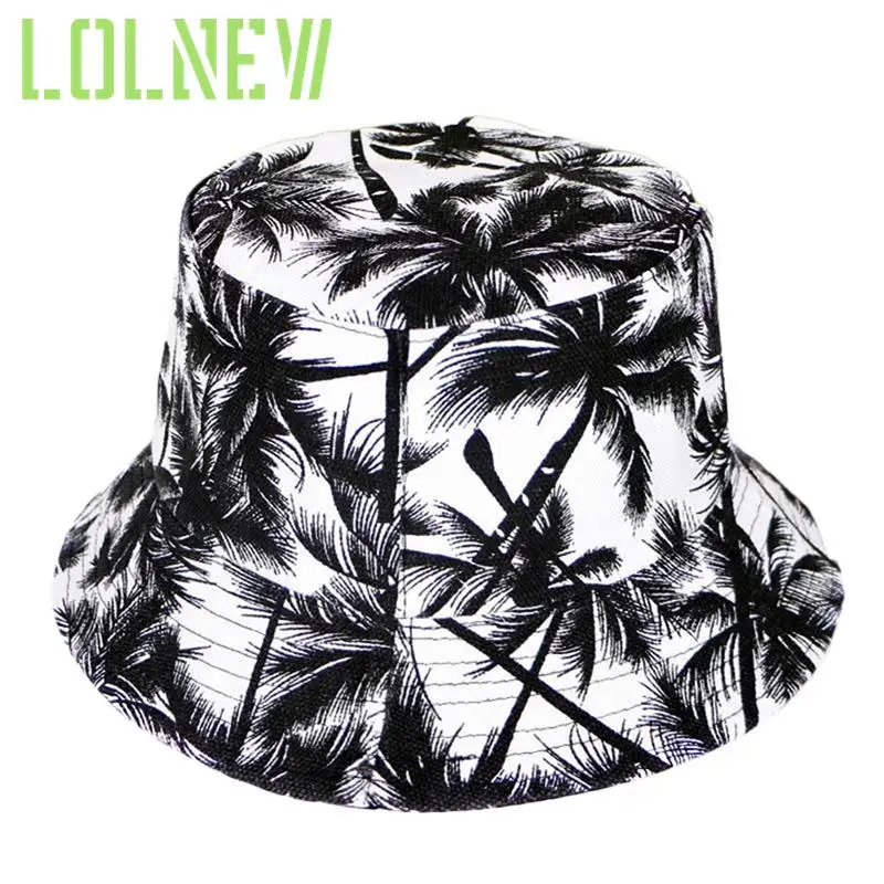 

Double-sided Wear Coconut Tree Print Fisherman Hat in Summer Men and Women Outdoor Travel Basin Hat Sun Hat Bucket Hat