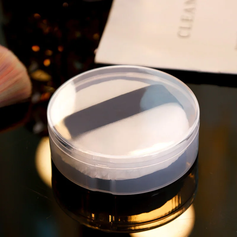 Puff Box Case for CPB Puff Round Transparent Cosmetic Bag Portable Travel Cosmetic Bags  Cosmetic Brush Storage Case