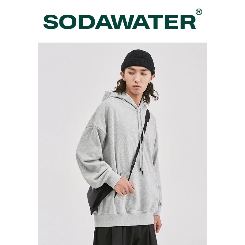 SODAWATER мужские толстовки пуловеры белые большие махровые пара тонкие мягкие