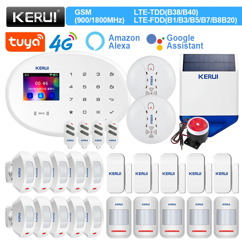 

KERUI W20 Alarm System 4G WIFI GSM Alarm Tuya Smart 433MHz Wirelss Home Security Support Alexa Motion Sensor Door Sensor
