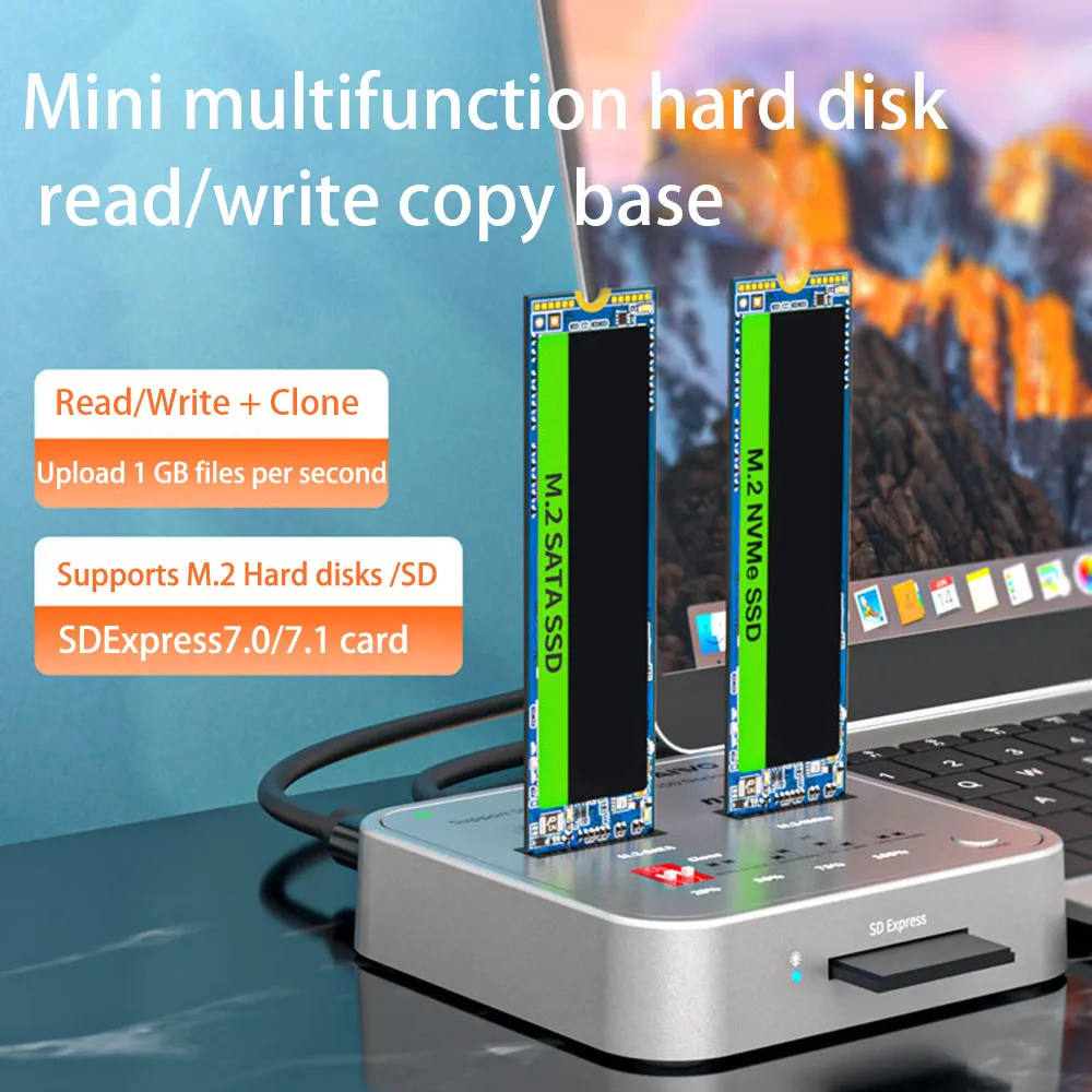

Дубликатор SSD 3016CL M.2 NVME, двойной протокол SATA, с кардридером для SD-карт