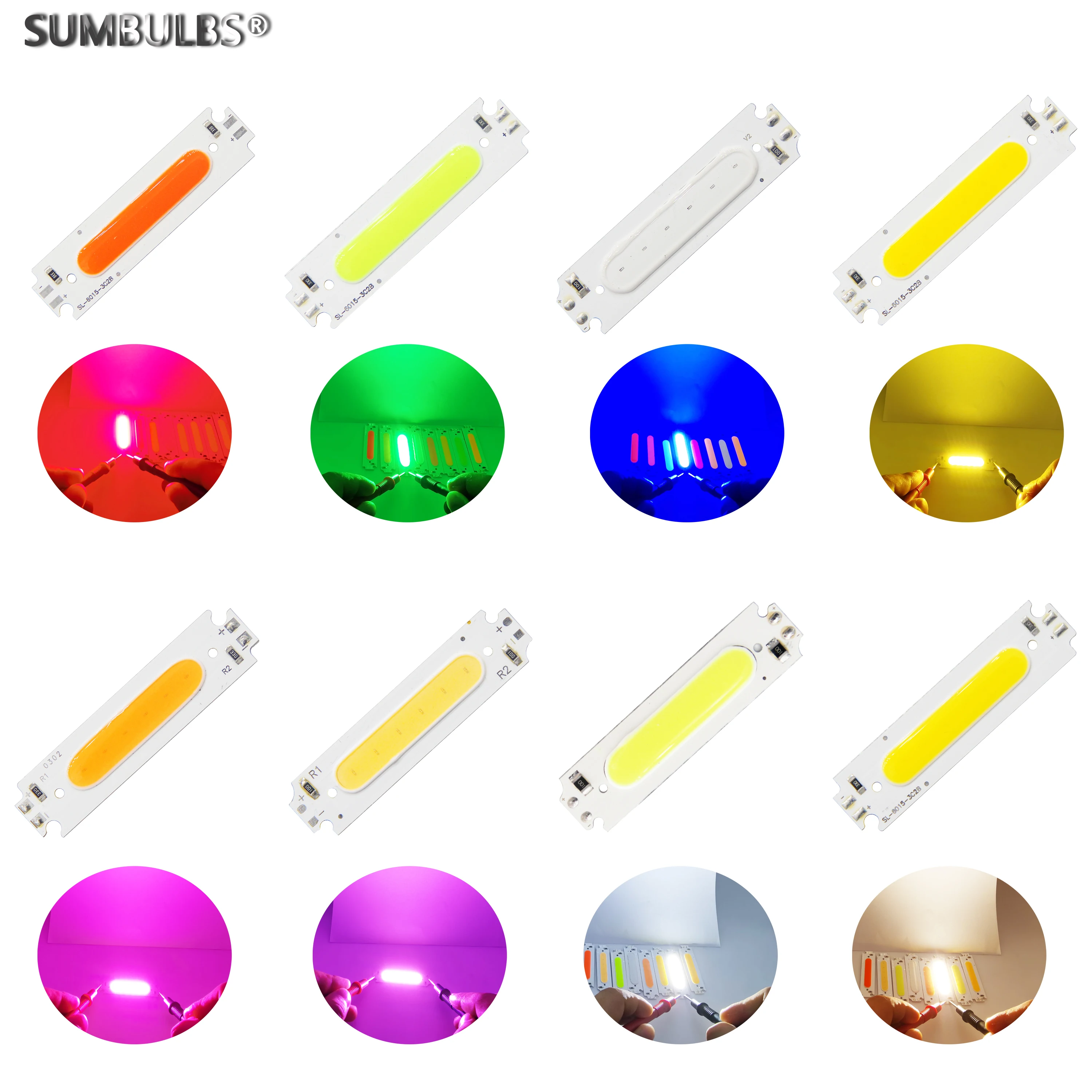 Светодиодная лента SUMBULBS 60*15 мм с технологией COB источник светильник для модуля