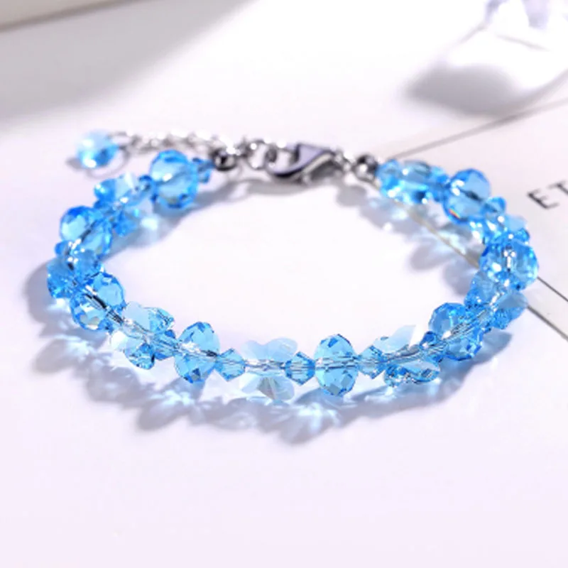 

2020 Ladies Butterfly Crystal Beaded Bracelets Sweet Temperament Bracelets & Bangles Charms Handwork Jewelry