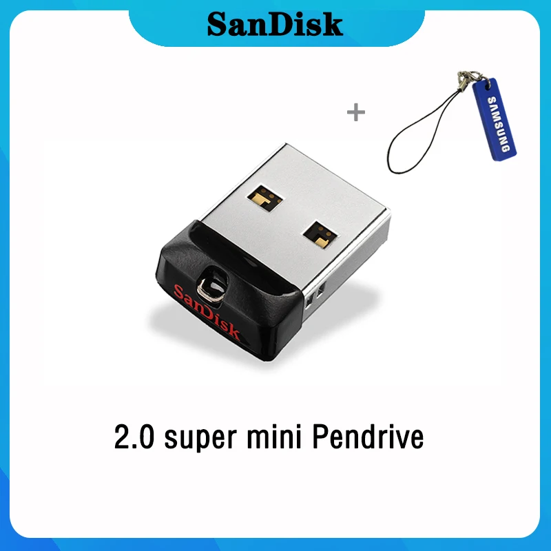 Оригинальный флеш накопитель sandisk 64 ГБ 32 16 мини USB 2 0 флешка диск на ключ память для