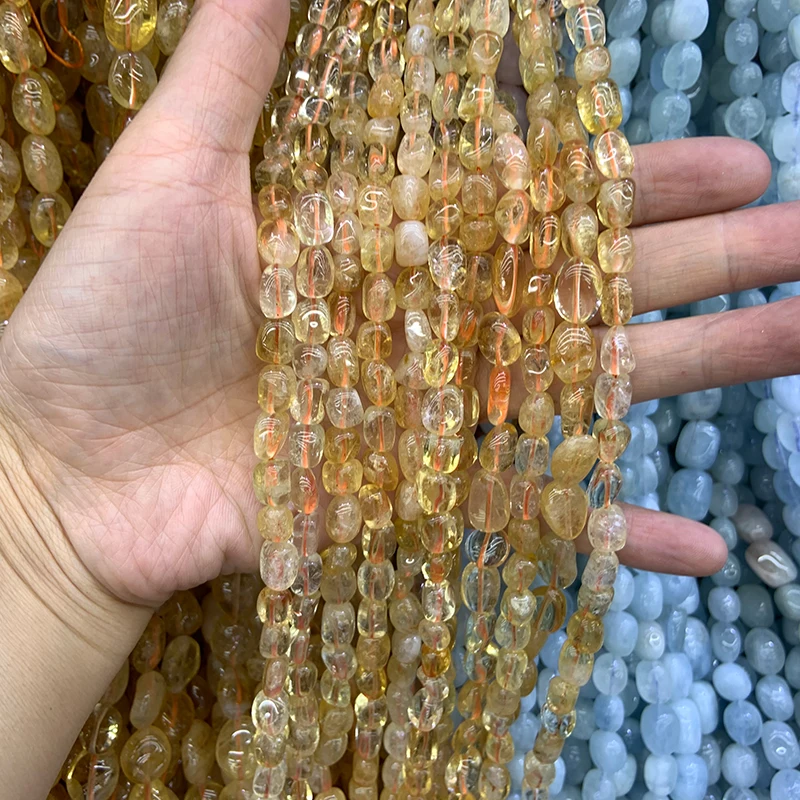 Natural Citrines Quartz Beads Freefrom Potato Loose DIY For Jewelry Making Accessories 15'' Women Men Gift | Украшения и
