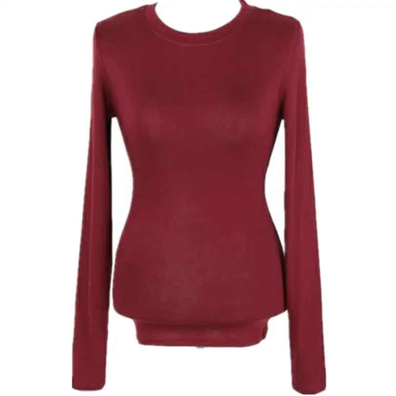 

2021 Spring Autumn Sexy Slim T Shirt Women Korean Style Solid Color Long Sleeve T-Shirt Women Tshirt Female Tops Tee Shirt