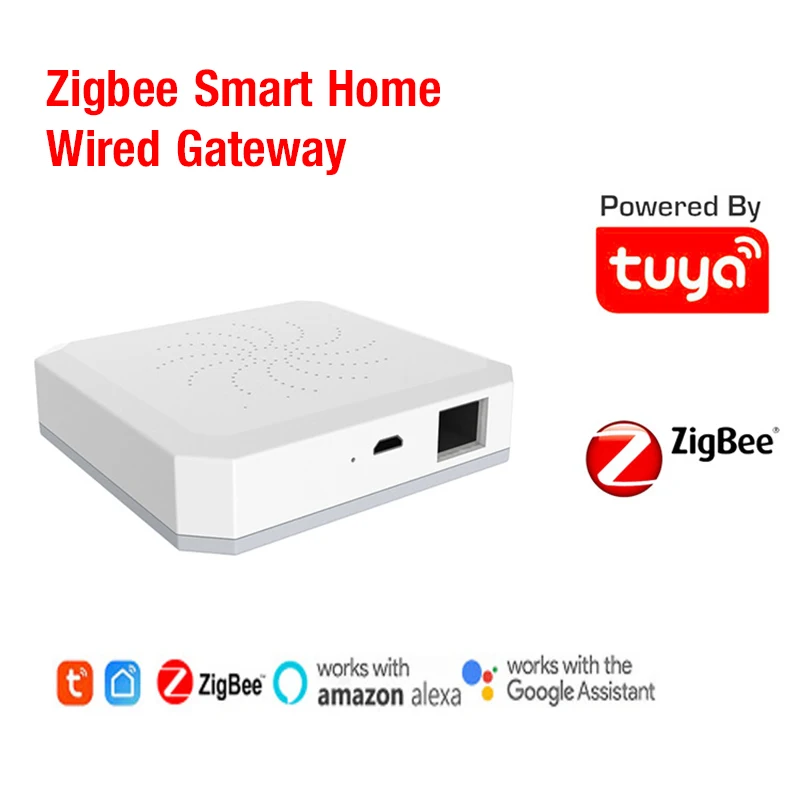 

Tuya ZigBee Smart Gateway Smart Home Wireless Controller APP Wired Controller Mini Gateway Compatible For Alexa Google Home