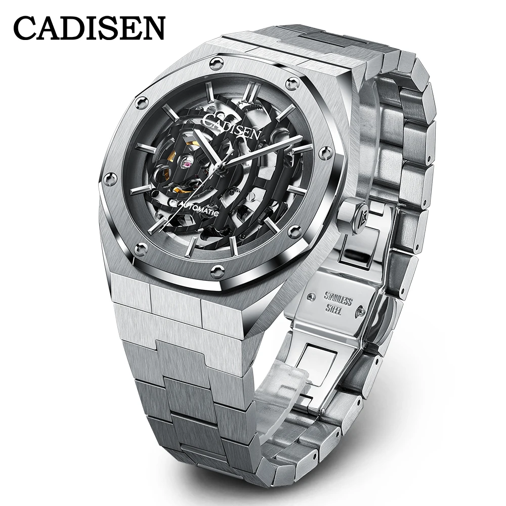

CADISEN New Men Watches Automatic Mechanical NH70A Movement Hollow Out Skeleton Design 100M Waterproof Brand Luxury Watch Men