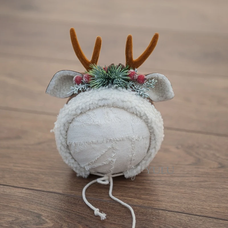 newborn photography accessories antlers bonnet infant baby deer cute headdress studio photo shoot 2 colors | Детская одежда и