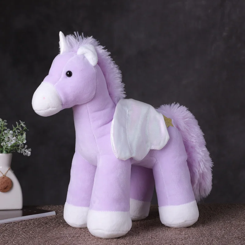 Мягкая игрушка-Зверюшка для детей летающая лошадь единорог 33 см