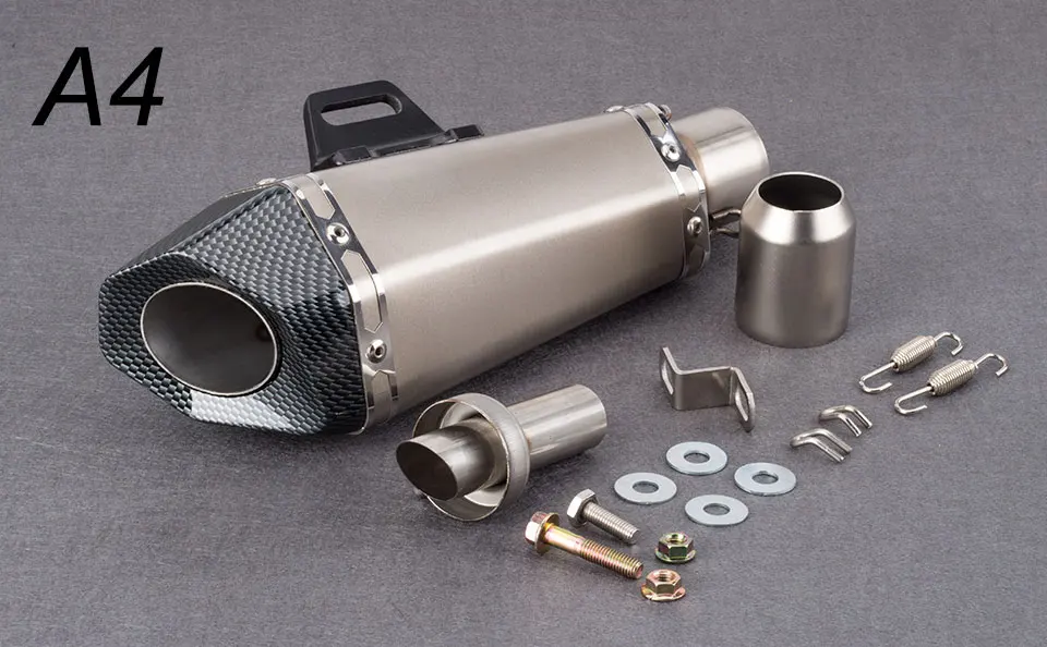 51 мм Akrapovic мотоцикл глушитель выхлопной трубы Малый шестиугольный выхлопной Yoshimura для R6 FZ8 DUKE390 R25 - Цвет: A4