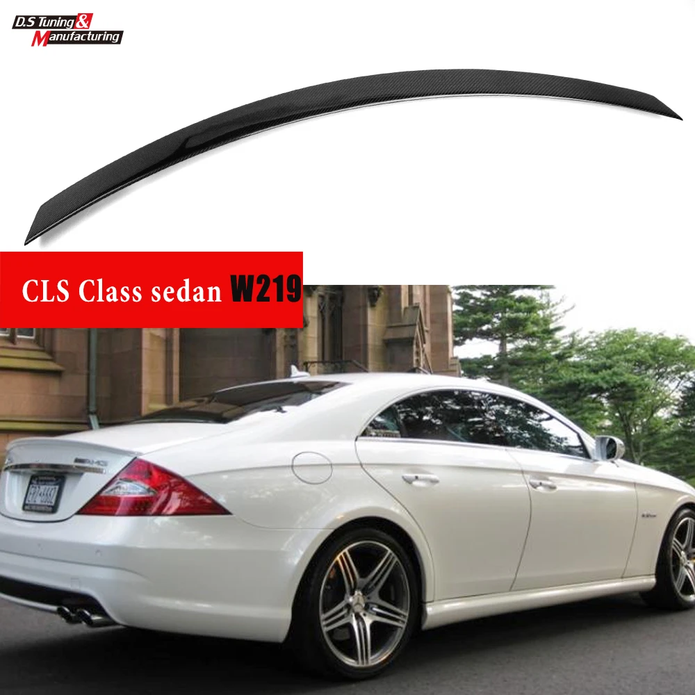 

CLS63 Style Carbon Fiber CF Rear Spoiler for CLS Class W219 (2004 - 2011) High Gloss Finish UV-Cut