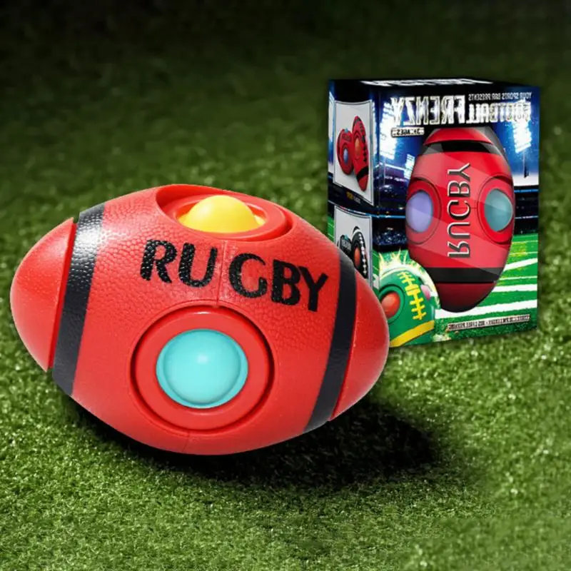 

Children's Toy ABS Rugby Finger Bubble Music Decompression Rotatable Finger Toy Fidget Spinner Stress Relief Toy Wear Resistant