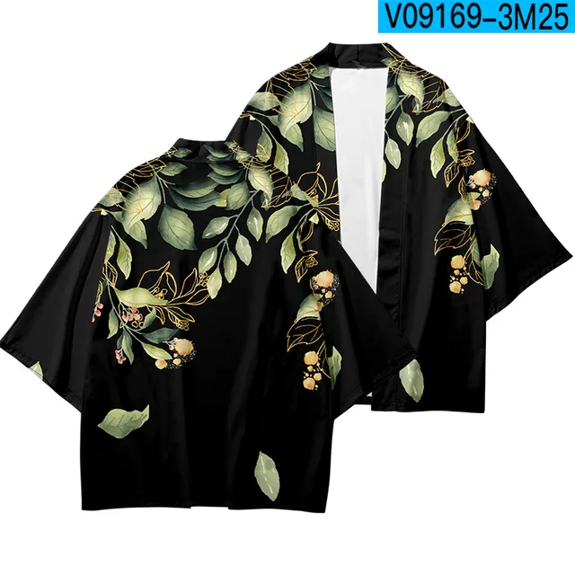

Printing Japanese Kimono Haori Yukata Boys Cardigan Fashion Flowers Plants 3D Cool Short Sleeve Summer Casual Women/mens Women