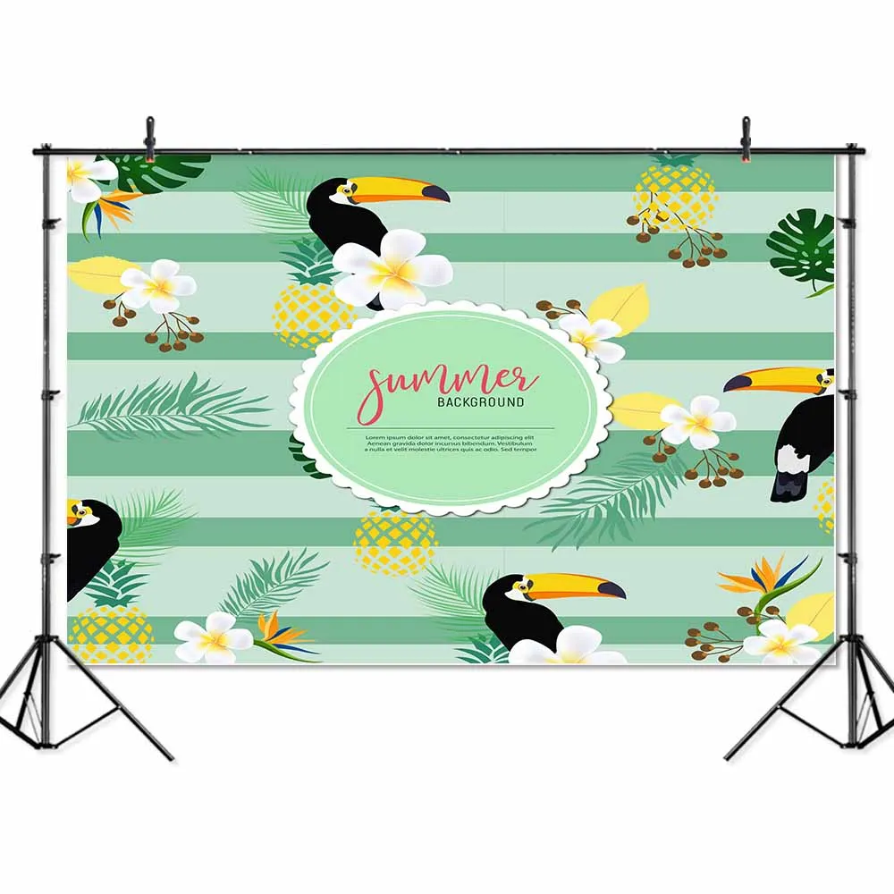 

thin vinyl summer tropical tree leaves party kids Banner Backgrounds Printed Professional Indoor Photographic studio Backdrop