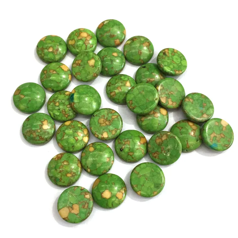 20 шт. натуральные камни зеленый Бирюза Нефритовый камень Кабошон без отверстий