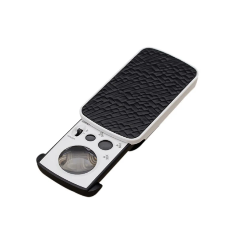 

30X 60X 90X High Resolution Pocket LED Light Slide-out Jewelry Magnifying Glass Magnifier Loupe Batteries Included