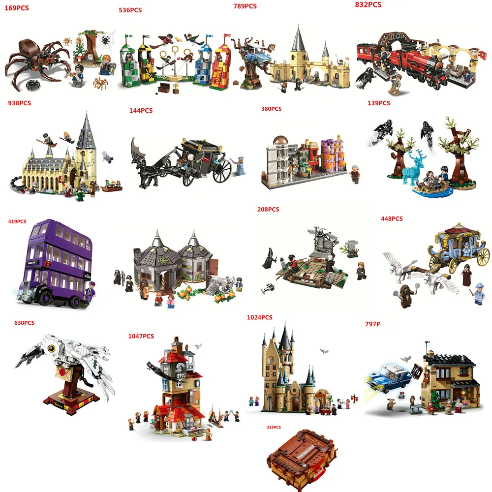 

Harris Movie School of Witchcraft Wizardry Astronomy Tower 4 Privet Drive Attack on The Burrow Hedwig Building Blocks Toys