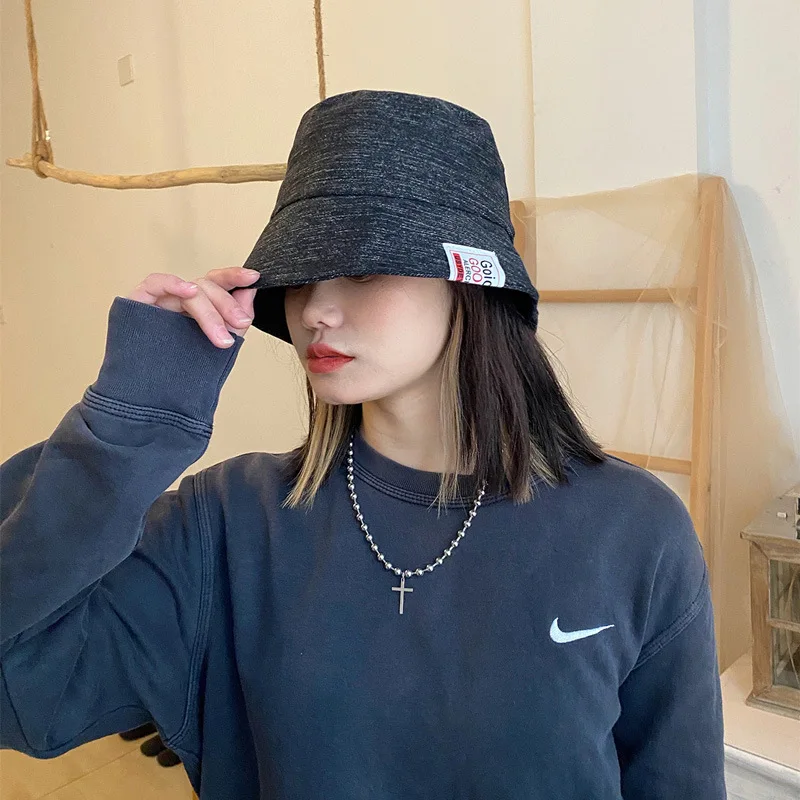 2021 Korean version spring net red ins Japanese patch basin hat wild shade bucket fisherman hat femal