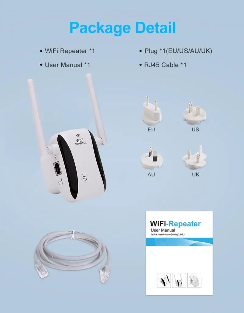WiFi ретранслятор удлинитель 2 4G 5G беспроводной усилитель Wi Fi 5g Гц сигнала 300 Мбит/с