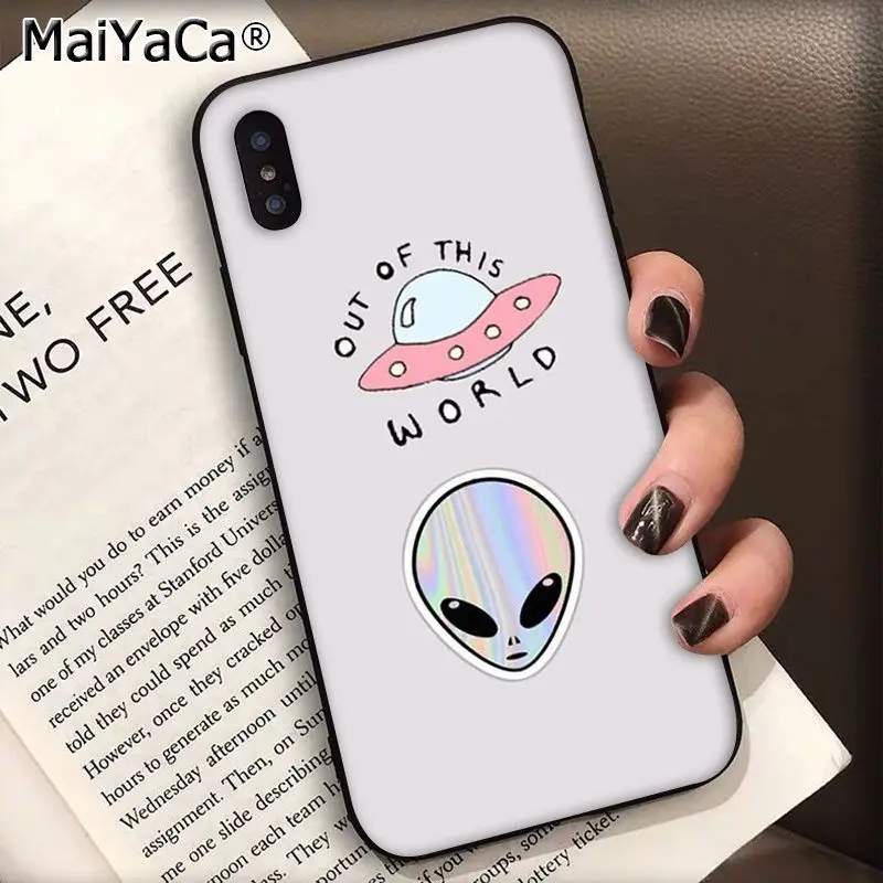 MaiYaCa Trippy Tie Dye Peace Alien силиконовый черный чехол для телефона для Apple iphone 11 pro 8 7 66S Plus X XS MAX 5S SE XR чехол s - Цвет: A5