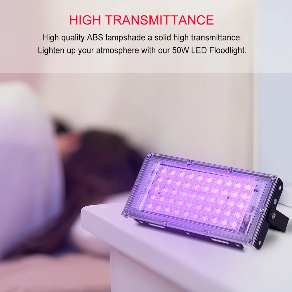 УФ-бактерицидный светодиодный светильник 50 Вт прожектор уличный садовый