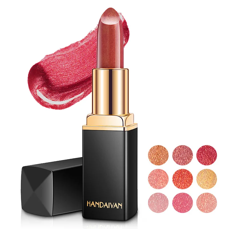 

Lipstick Makeup Shiny Metallic Pearlescent Color Change Temperature Lipstick Gilt Long Lasting Waterproof Ladie Lip Gloss Beauty