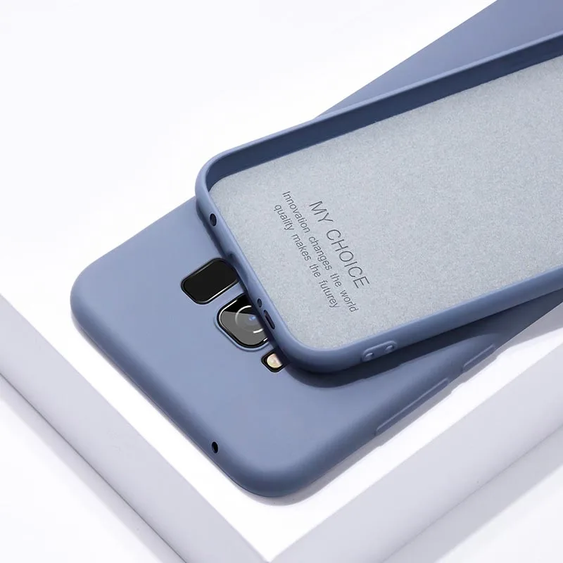 Чехол-бампер из жидкого силикона мягкий чехол для samsung Galaxy S8 S8PLUS S9 S9PLUS S10 5G S10E с