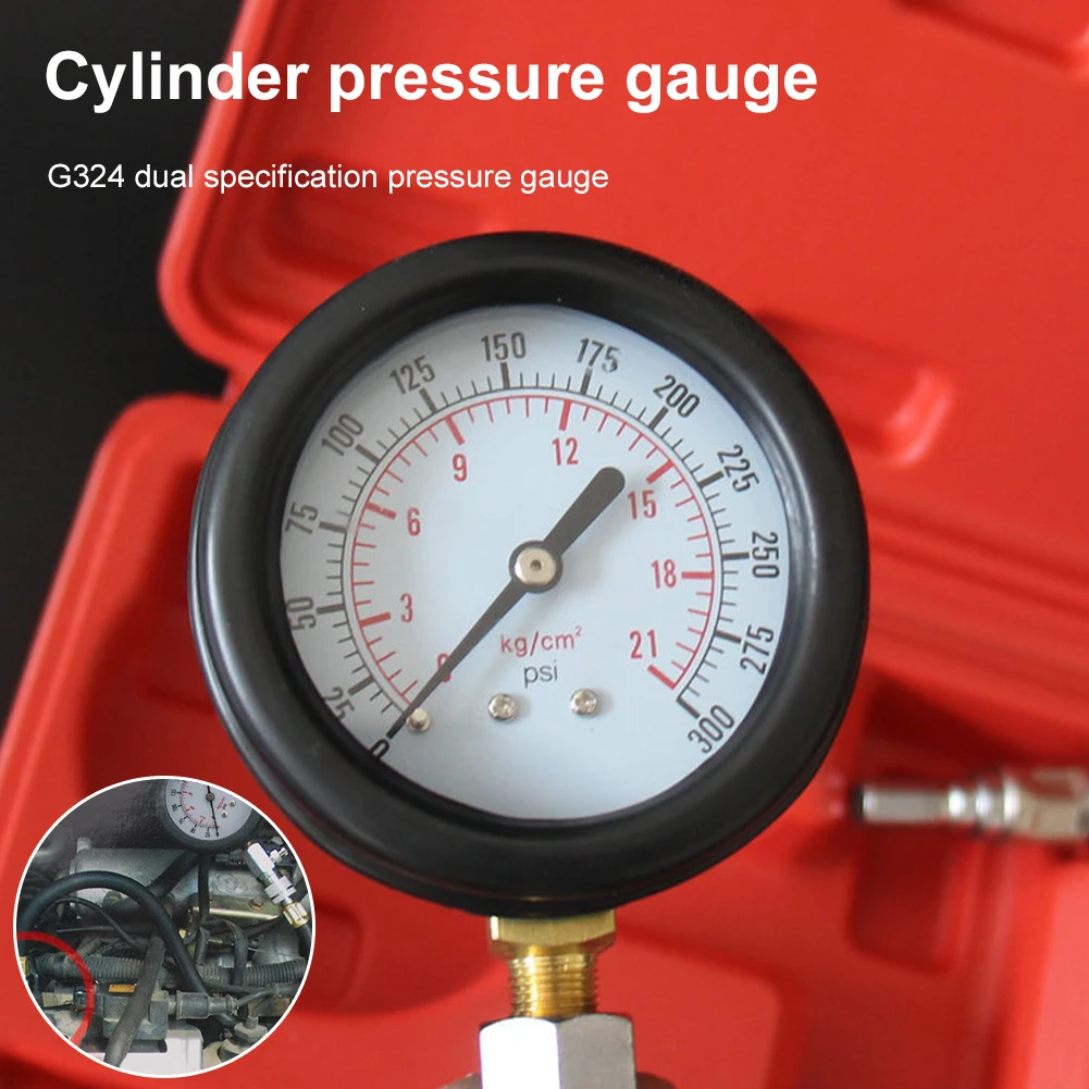 

DropshippingCar Motorcycle Pressure Gauge Tester Kit Petrol Gas Engine Compression Leakage Diagnostic Compresson Meter Tool Case