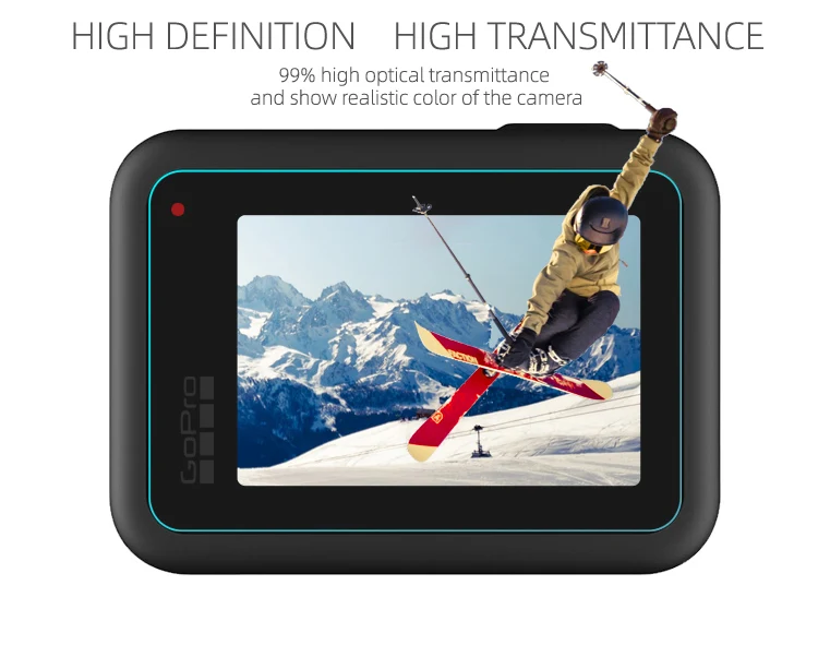 3 шт. в 1 ультра тонкая закаленная пленка для GoPro 8 Защитное стекло экрана защита от
