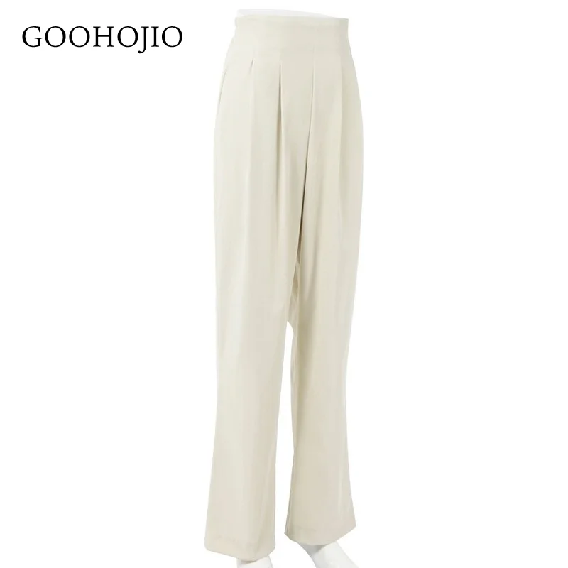

GOOHOJIO 2021 New Spring and Autumn Fashionable Women Cropped Trousers Casual Chic Pants Women's Straight Suit Pants for Women