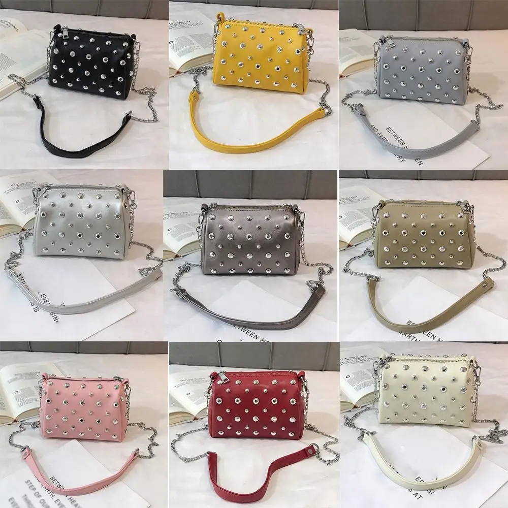 Женская сумка через плечо Маленькая квадратная однотонная Большая