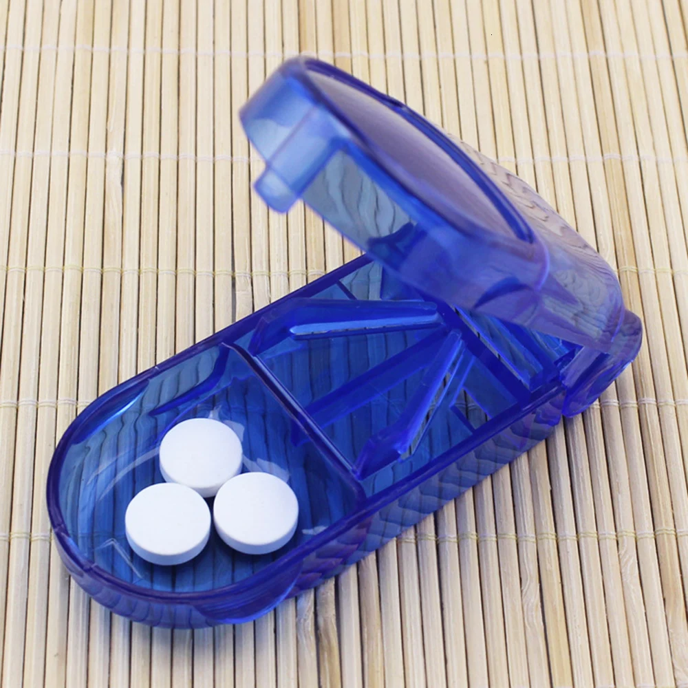 practical Pill Storage Compartment Box Medicine Tablet Holder Safe Cutter Splitter Half drawer organizer plastic storage box | Дом и сад