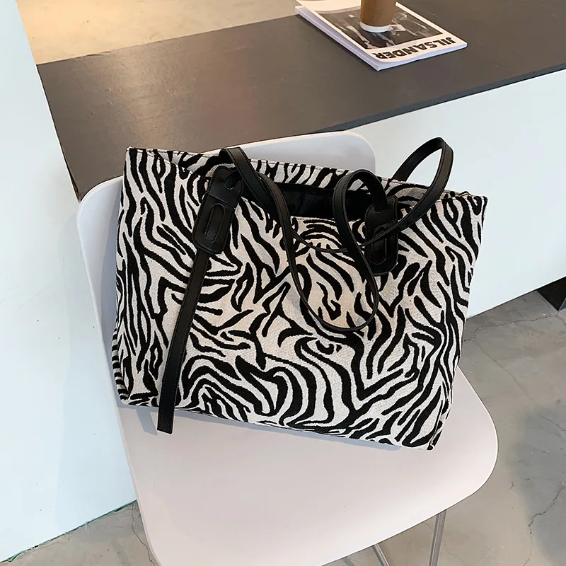 

Новые женские сумки, модные Наплечные сумки с принтом зебры, вместительные холщовые женские сумки, женская сумка-тоут Joker