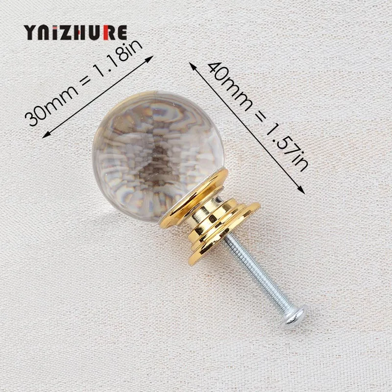30mm Smooth Gold YNIZHURE Алмазная форма Хрустальные стеклянные ручки для шкафа ручки для выдвижных ящиков кухонный шкаф ручки оборудование для обработки мебели - Цвет: 30mm Smooth Gold