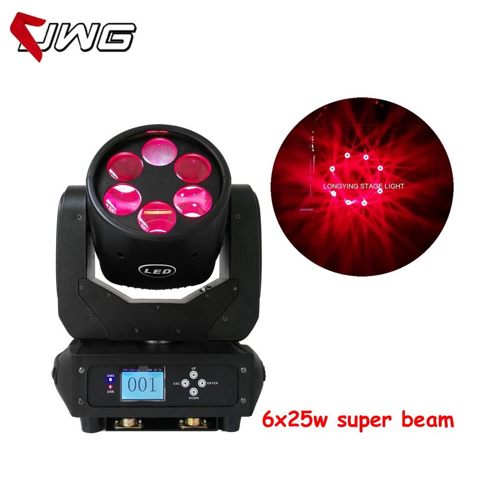

Free Shipping Super Beam 6x25w High Brightness White Leds Moving Head Light Stage Effect Christmas Disco Dj Bar Light