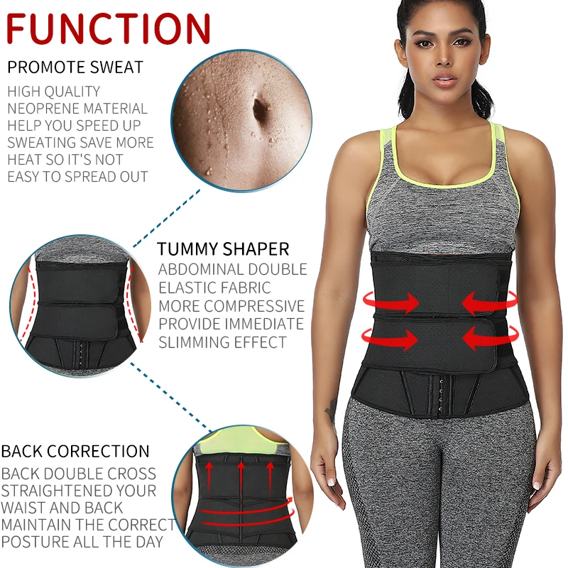 Латексный тренажер для талии корректор фигуры двойной пояс дышащий Женский