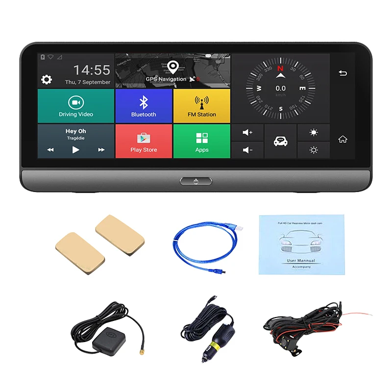 8 дюймов Android автомобильный видеорегистратор 4G WiFi ADAS GPS Navig двойной объектив 1080P DVR