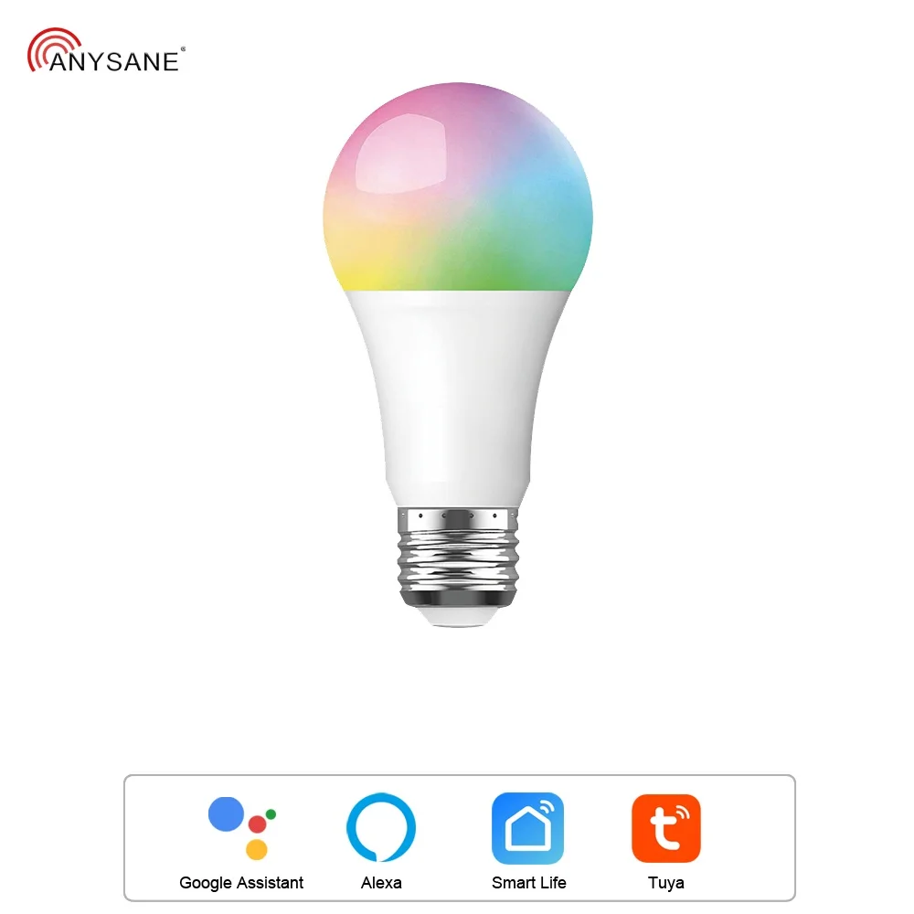 Tuya WiFi умная лампа 10 Вт E27 светодиодная Беспроводная совместимый с Alexa Echo Google Assistant