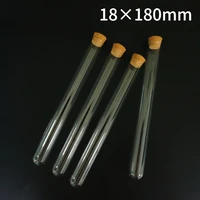24pcslot 18x180mm glass test tube with cork round bottom cigar packaging tube laboratory glassware