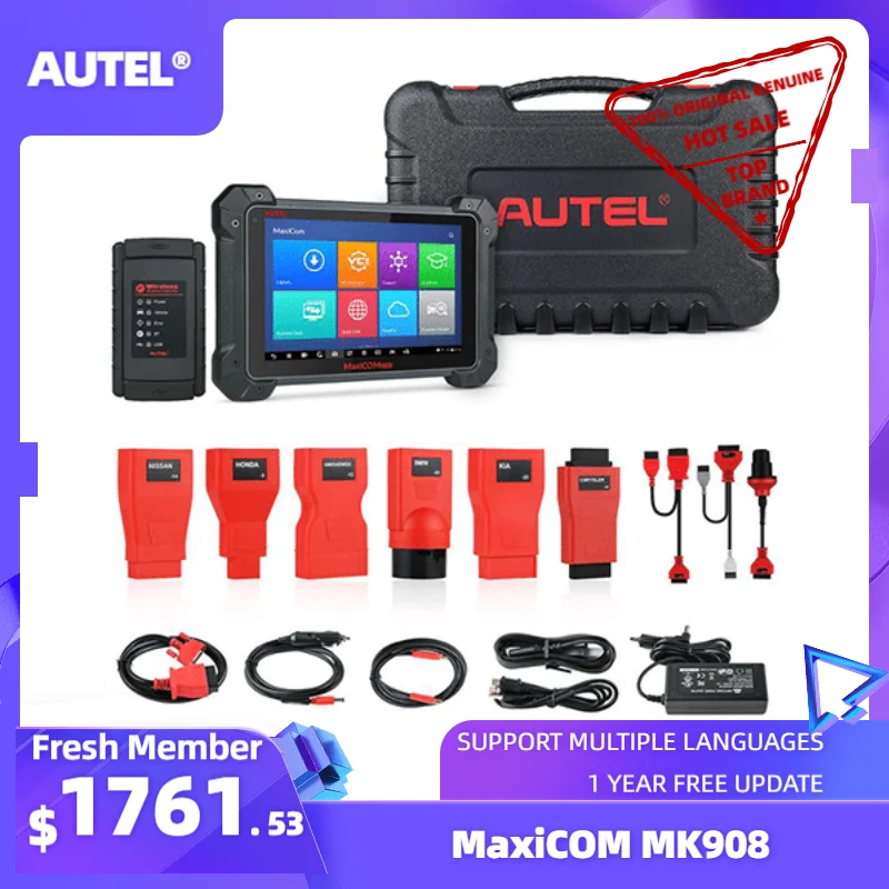 Autel MaxiCOM MK908 диагностические инструменты Obd2 сканер ADAS Диагностика автомобиля IMMO